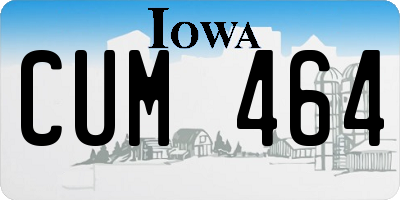 IA license plate CUM464