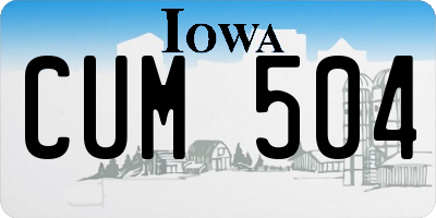 IA license plate CUM504