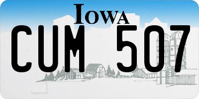 IA license plate CUM507