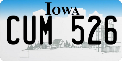 IA license plate CUM526
