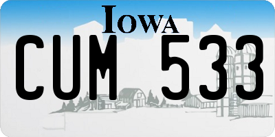 IA license plate CUM533
