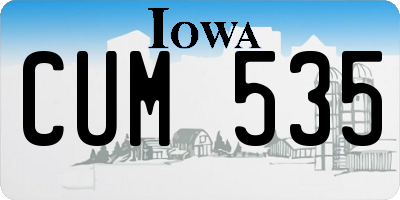 IA license plate CUM535