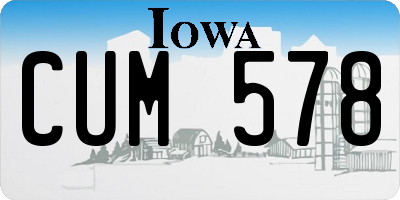 IA license plate CUM578