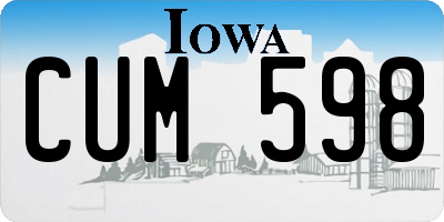 IA license plate CUM598