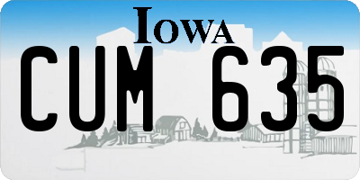 IA license plate CUM635