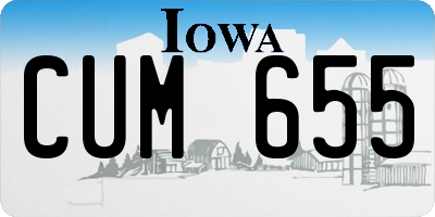 IA license plate CUM655