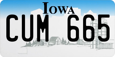 IA license plate CUM665