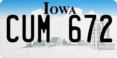 IA license plate CUM672