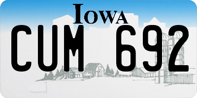 IA license plate CUM692