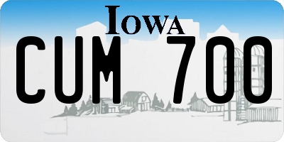 IA license plate CUM700