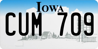 IA license plate CUM709