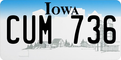 IA license plate CUM736