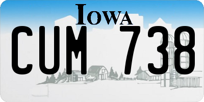 IA license plate CUM738