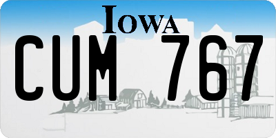 IA license plate CUM767