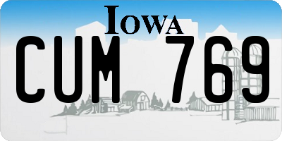 IA license plate CUM769