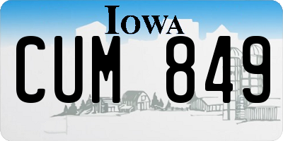 IA license plate CUM849