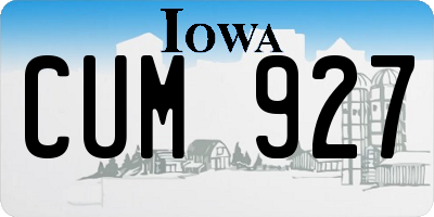 IA license plate CUM927