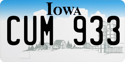 IA license plate CUM933