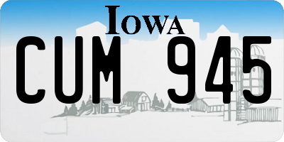 IA license plate CUM945