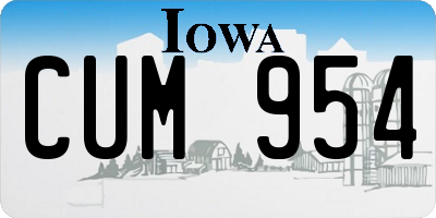 IA license plate CUM954