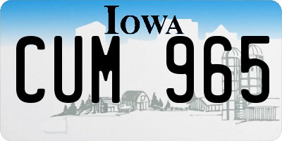 IA license plate CUM965