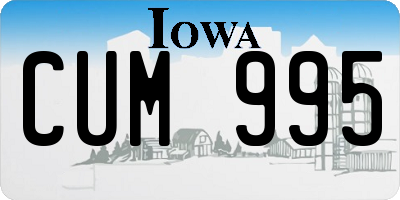 IA license plate CUM995