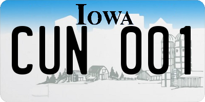IA license plate CUN001