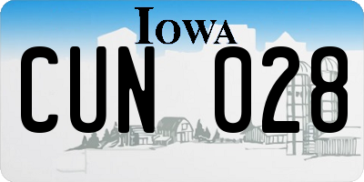 IA license plate CUN028