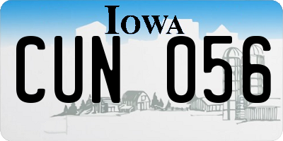 IA license plate CUN056