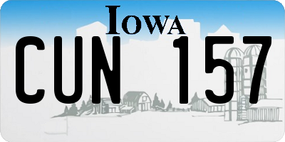 IA license plate CUN157