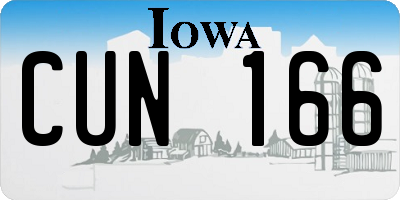 IA license plate CUN166