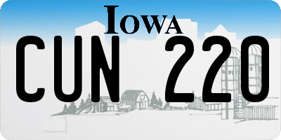 IA license plate CUN220