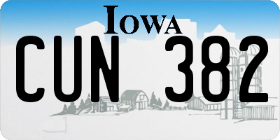 IA license plate CUN382