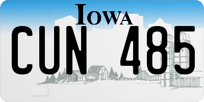 IA license plate CUN485