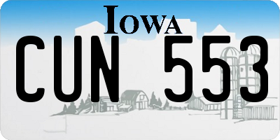 IA license plate CUN553