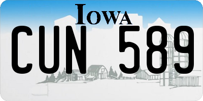 IA license plate CUN589