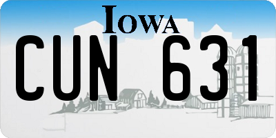 IA license plate CUN631