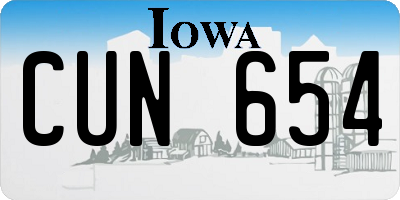 IA license plate CUN654