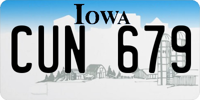 IA license plate CUN679