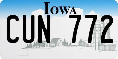 IA license plate CUN772