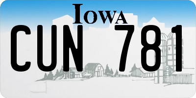 IA license plate CUN781