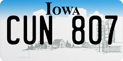 IA license plate CUN807