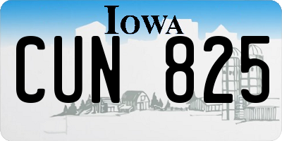 IA license plate CUN825
