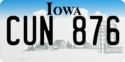 IA license plate CUN876
