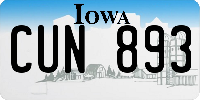 IA license plate CUN893