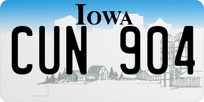 IA license plate CUN904