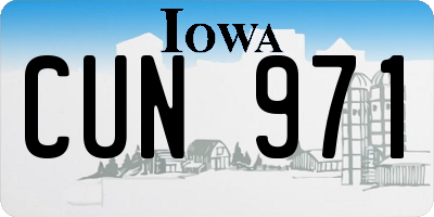 IA license plate CUN971
