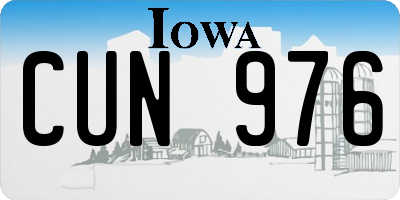 IA license plate CUN976