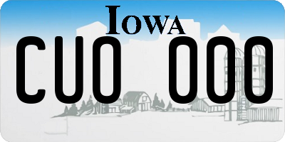 IA license plate CUO000