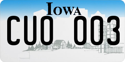 IA license plate CUO003